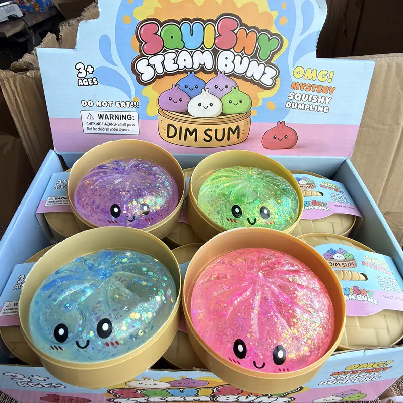 Squishy bao pailleté anti-stress couleur mystère de 5,5 cm