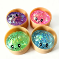 Squishy bao pailleté mini anti-stress dans son panier vapeur