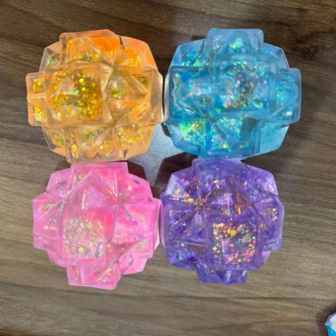 Balle anti-stress diamant pailletée en plusieurs coloris