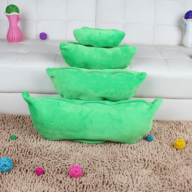 Coussin Peluche Cosse de Petits Pois