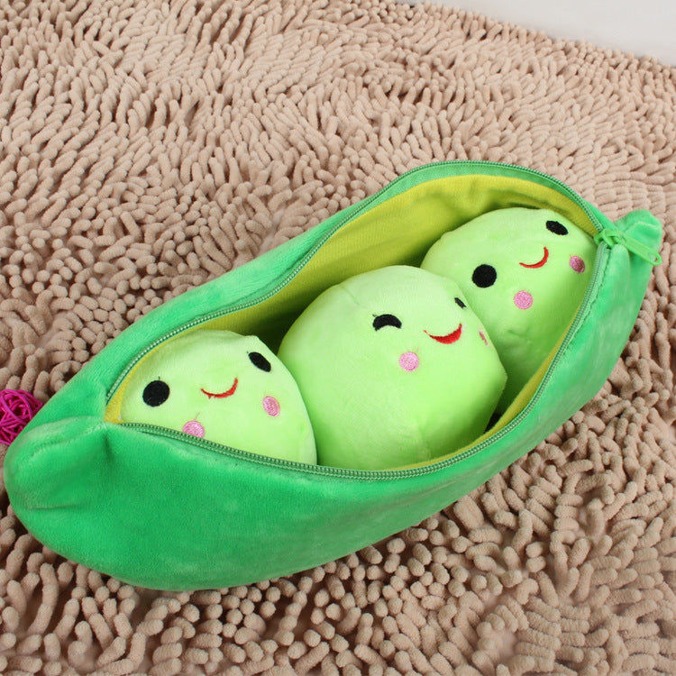 Coussin Peluche Cosse de Petits Pois