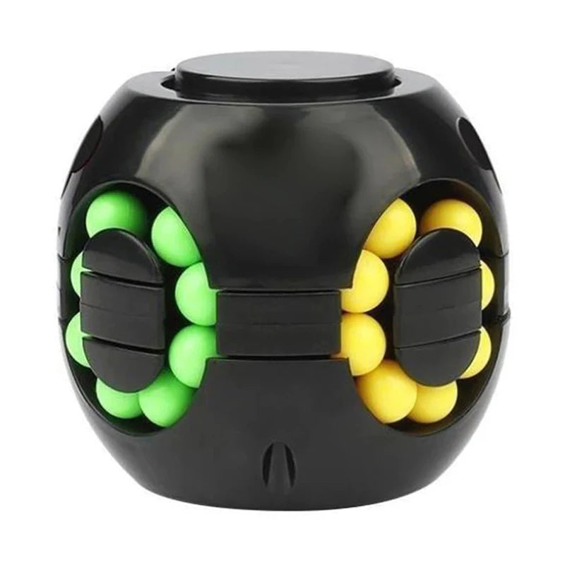 Cube magique rotatif anti-stress - détail des billes colorées
