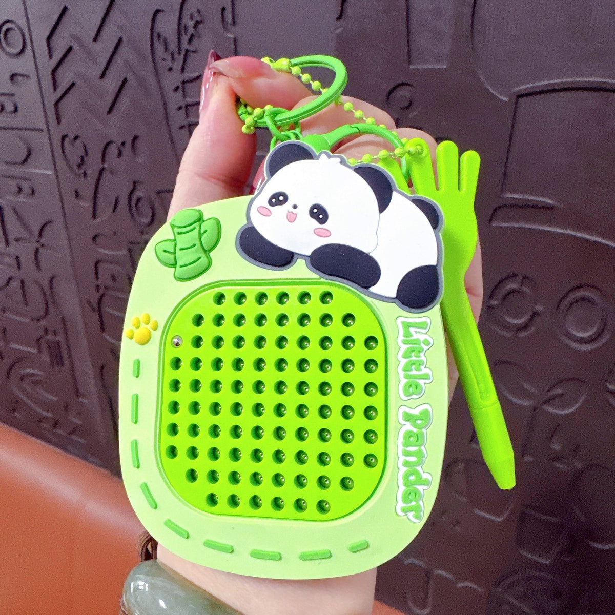 Porte-clés panda ardoise magnétique anti-stress - ardoise effaçable à l'infini