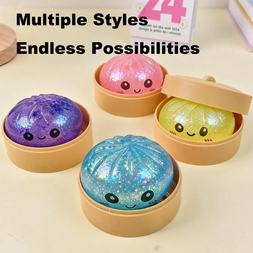 Squishy géant boîte mystère - boulette pailletée anti-stress