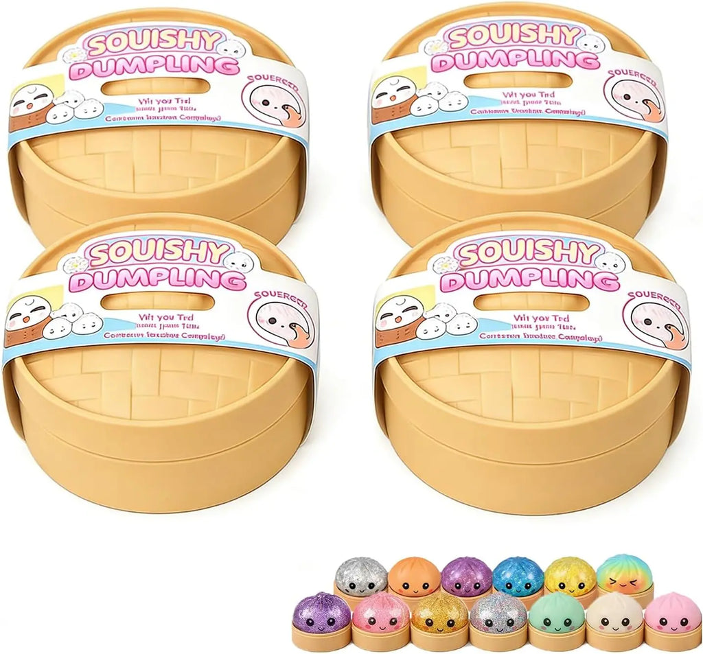Squishy géant boîte mystère - jouet anti-stress posé sur un bureau
