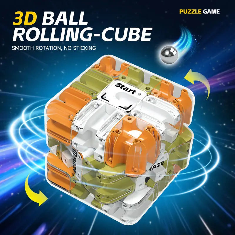 3D Maze Magic Cube Puzzle Toy Labyrinth Rolling Ball Magic Cube Release Stress Autism Anxiety Adult Kids Relief Anti-Stress Toys