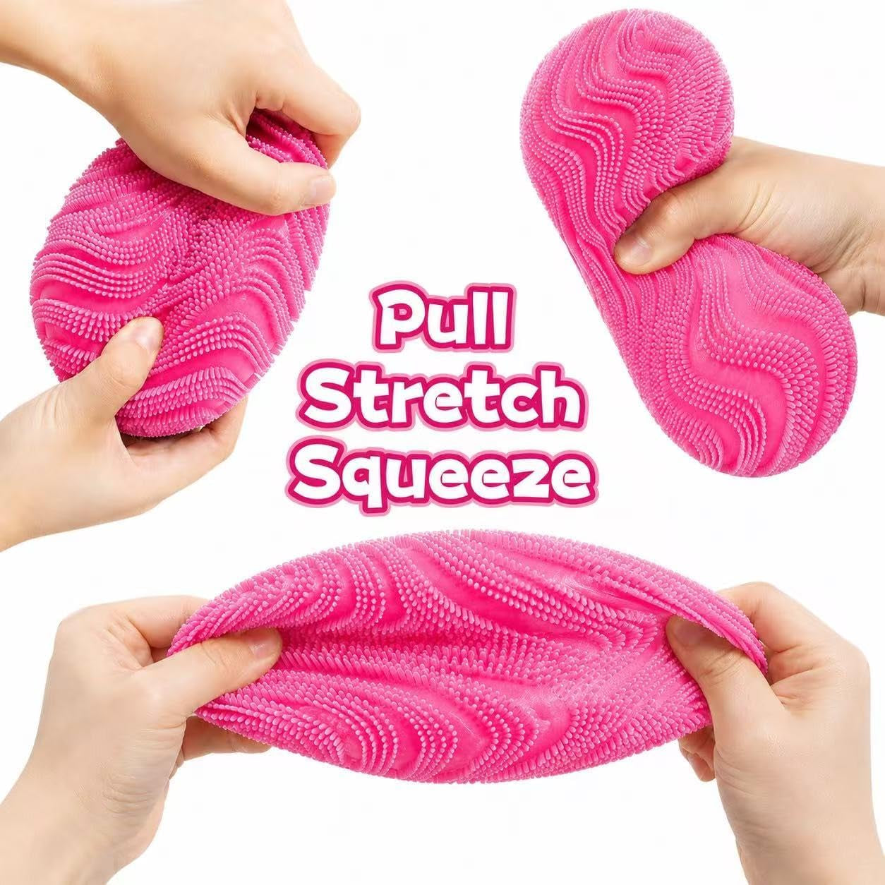 Fuzz Ball Squishy Stress Ball,Soft Fidget Squishy Fuzz Squeeze Ball for Adults,Anxiety Stress Relief Toys,Party Favors Gift for Adults (Pink Ball)