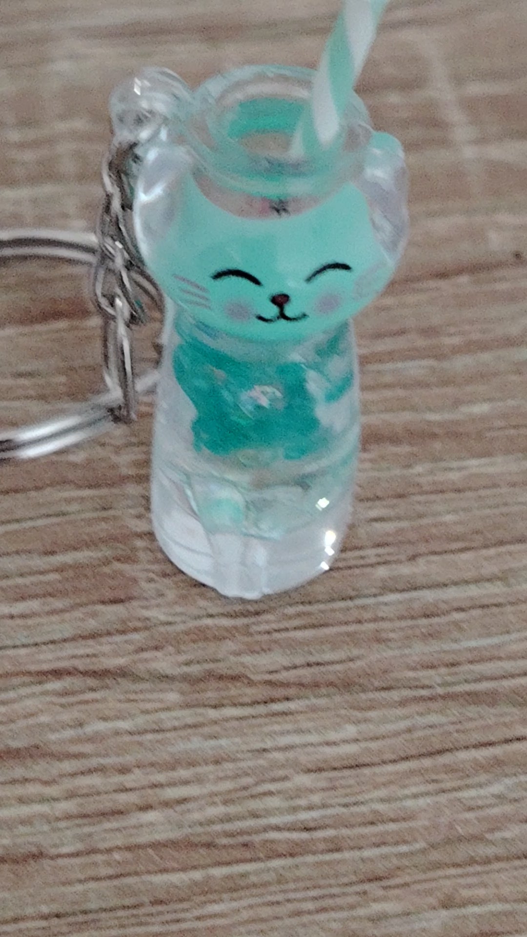 Porte-clés Chat Boba Lumineux - Breloque Résine Phosphorescente à Accrocher au Sac