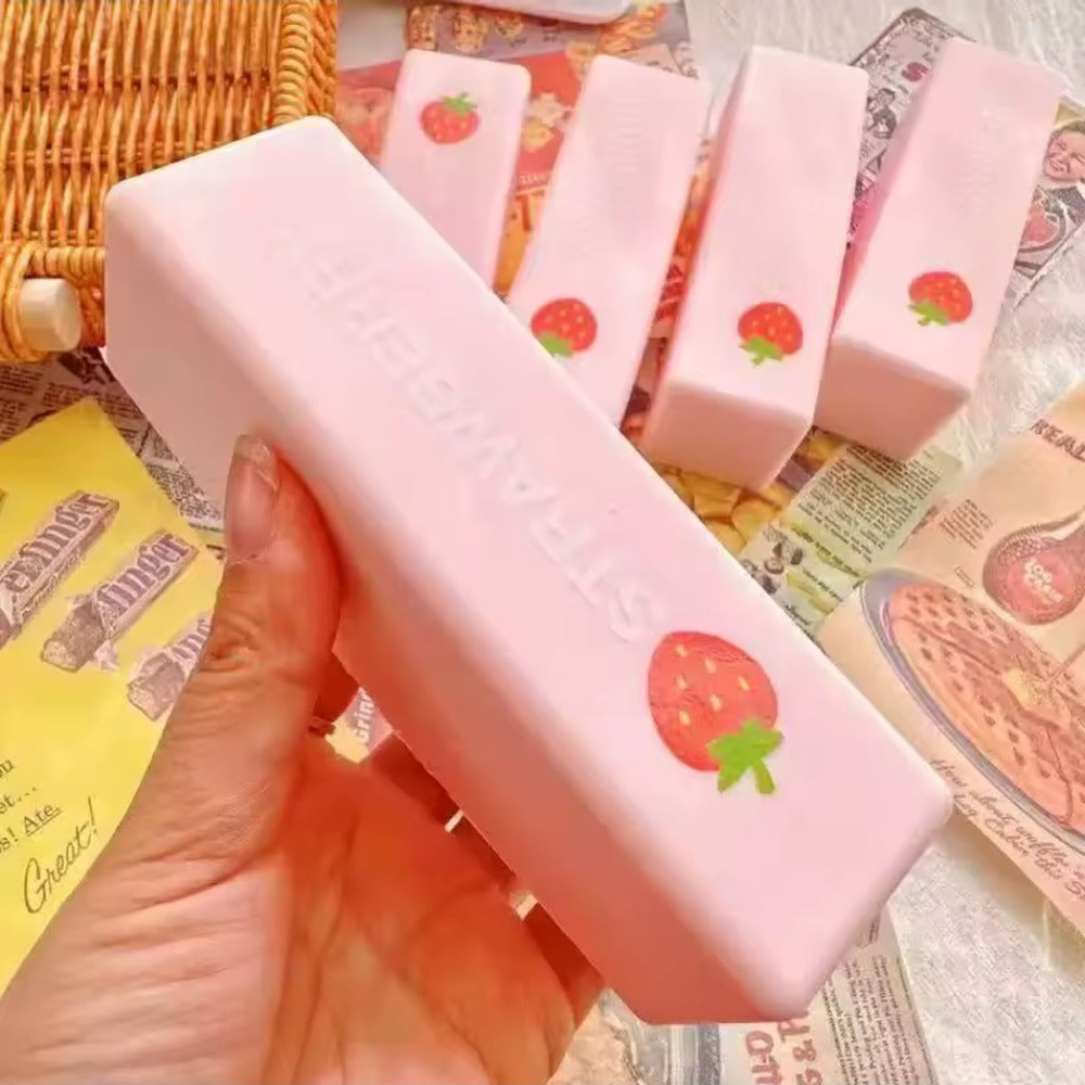 Squishys tranche de pain de mie sous emballage transparent, coloris vert, rose et blanc