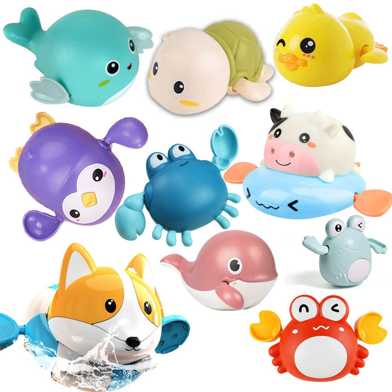 Tous les modèles d'animaux nageurs : tortue, canard, baleine, pingouin, crabe, vache et renard